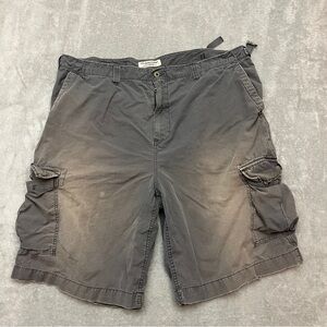 Vintage Polo Jeans Company 44" Faded Shorts Gray Cargo Style 100% Cotton